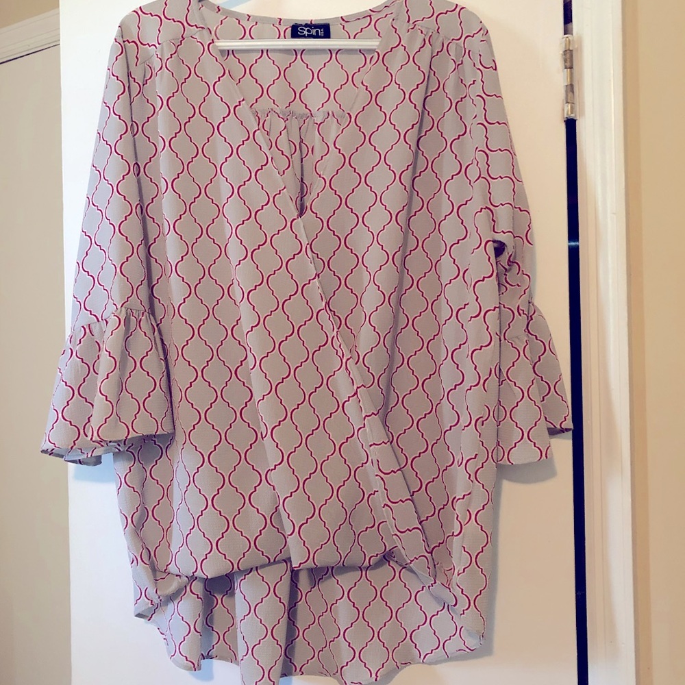3/4 ruffle sleeve blouse